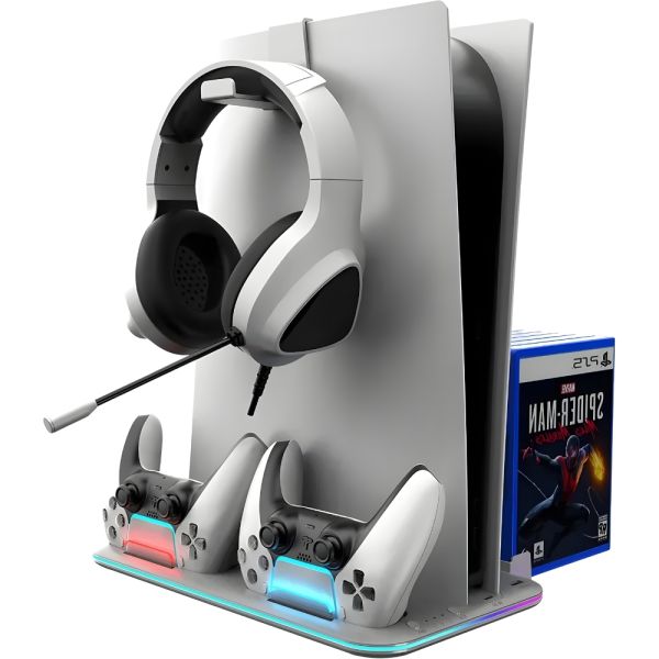Estação de Carregamento Multifuncional Krab KBDS5 para PlayStation 5 RGB -  Branco